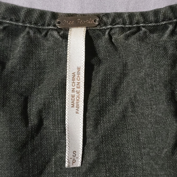 Free People Distressed Grey/Green Lace Inset Sleeveless Dress w/Buttons, Size S - Picture 5 of 11